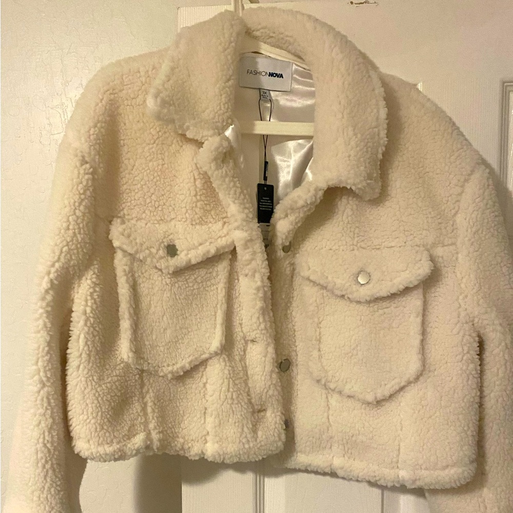 Fashion Nova Pick Me Up Sherpa Jacket - Ivory